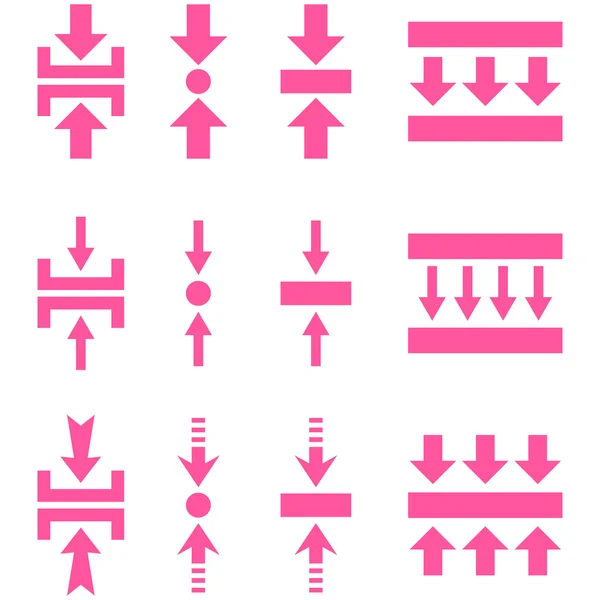 압력 수직 벡터 평면 아이콘 세트 — 스톡 벡터