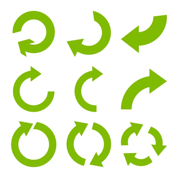 Saat yönünde vektör düz Icon Set döndürmek