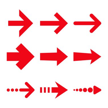 Sağ Okların düz Icon Set vektör