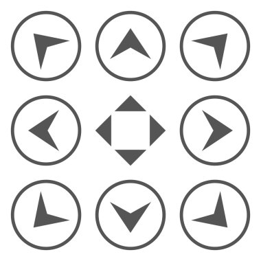 Daire içinde ok uçları vektör düz Icon Set