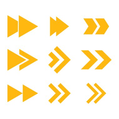 Doğru yönde vektör düz Icon Set