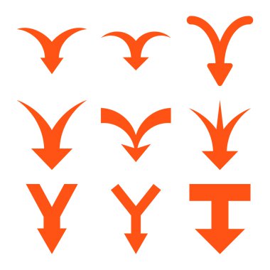 Vektör düz Icon Set aşağı okları katılmak