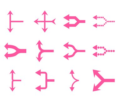 Bağlantı okları sol düz Icon Set vektör