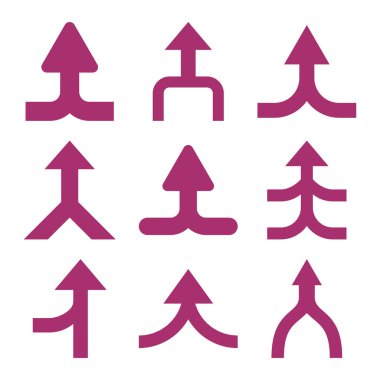 Vektör düz Icon Set yukarı okları birleştirme