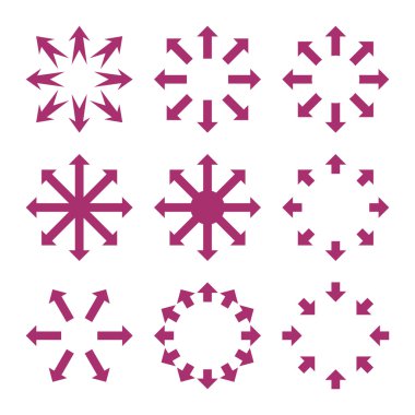 Oklar vektör düz Icon Set en üst düzeye çıkarmak