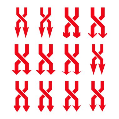 Vektör düz Icon Set aşağı okları shuffle