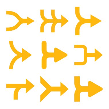 Oklar sağ vektör düz Icon Set birleştirme