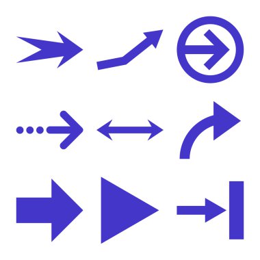 Yön okları düz Icon Set vektör