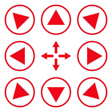 Daire içinde yön vektör düz Icon Set