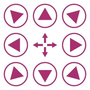 Daire içinde yön vektör düz Icon Set