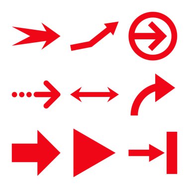 Yön okları düz Icon Set vektör