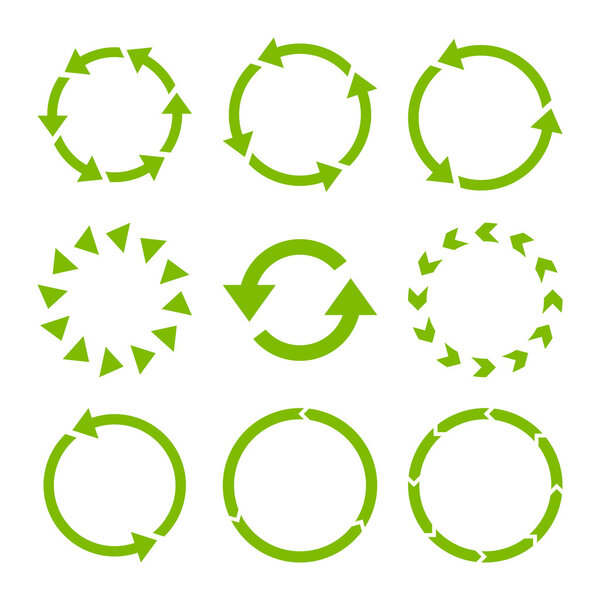 Rotation Direction Vector Flat Icon Set