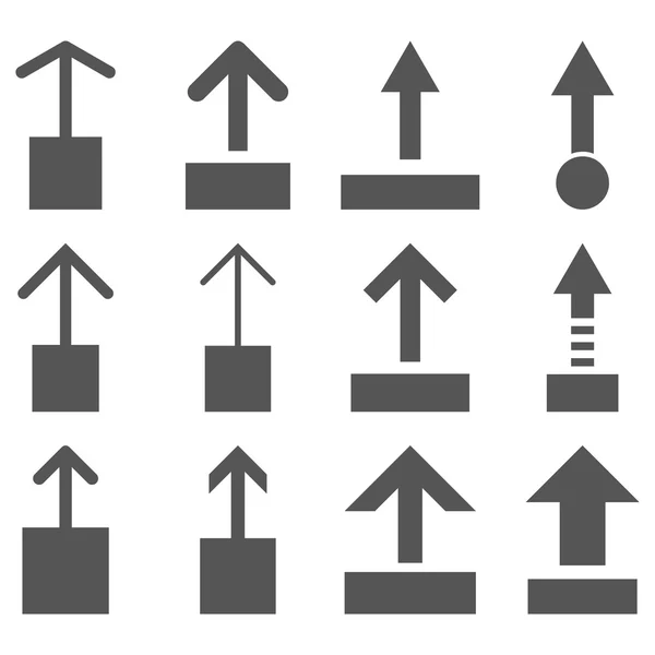 Ensemble d'icône plate de vecteur de traction vers le haut — Image vectorielle