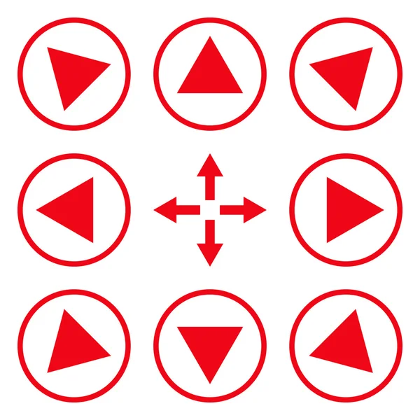 Omcirkelde richtingen Vector platte Icon Set — Stockvector