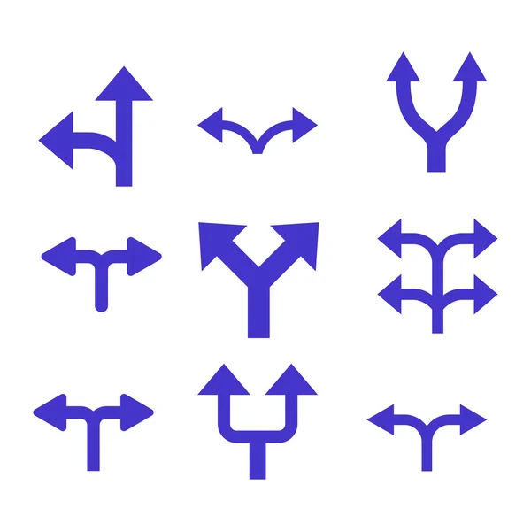 Divide Arrows Vector Flat Icon Set — Stock Vector