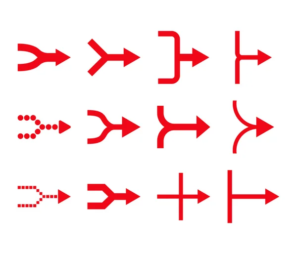 Oklar sağ vektör düz Icon Set birleştirmek — Stok Vektör