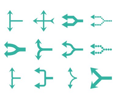 Bağlantı okları sol düz Icon Set vektör