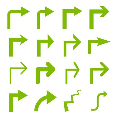 Doğru vektör düz Icon Set çevirmek