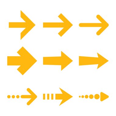 Sağ Okların düz Icon Set vektör