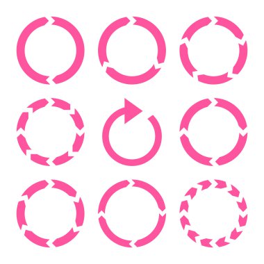 Rotasyon yönü vektör düz Icon Set