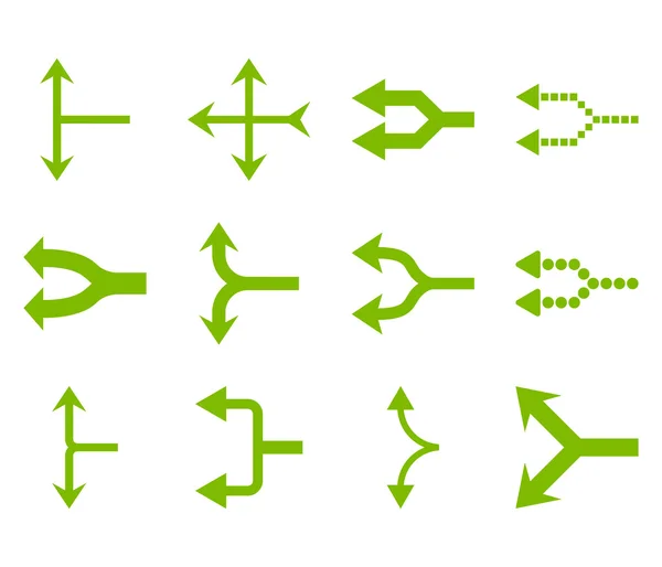 Flèches de jonction Ensemble d'icône plat vectoriel gauche — Image vectorielle