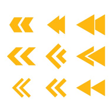 Sol yön vektör düz Icon Set