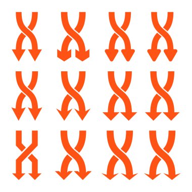 Vektör düz Icon Set aşağı okları shuffle