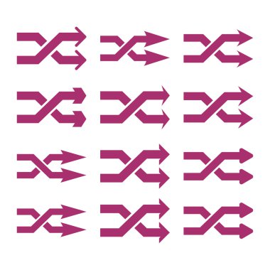 Shuffle okları doğru vektör düz Icon Set
