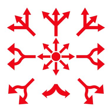 Split okları vektör düz Icon Set