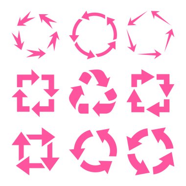 Oklar vektör düz Icon Set geri dönüşüm