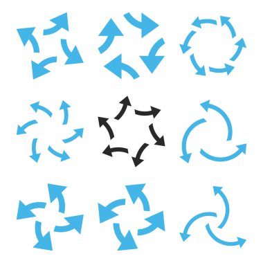 Santrifüj oklar düz Icon Set vektör