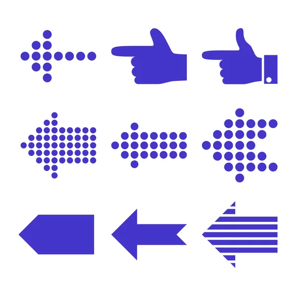 Pointeurs Ensemble d'icône plat vectoriel gauche — Image vectorielle