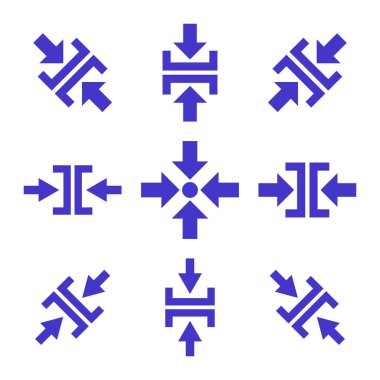 Basınç yön vektör düz Icon Set
