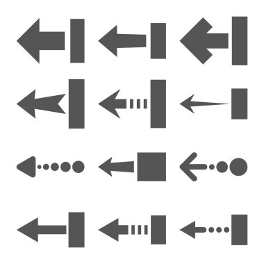 Sol vektör düz Icon Set çekmek