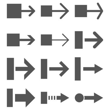 Doğru vektör düz Icon Set çekmek