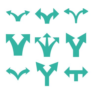 Ayrı oklar vektör düz Icon Set
