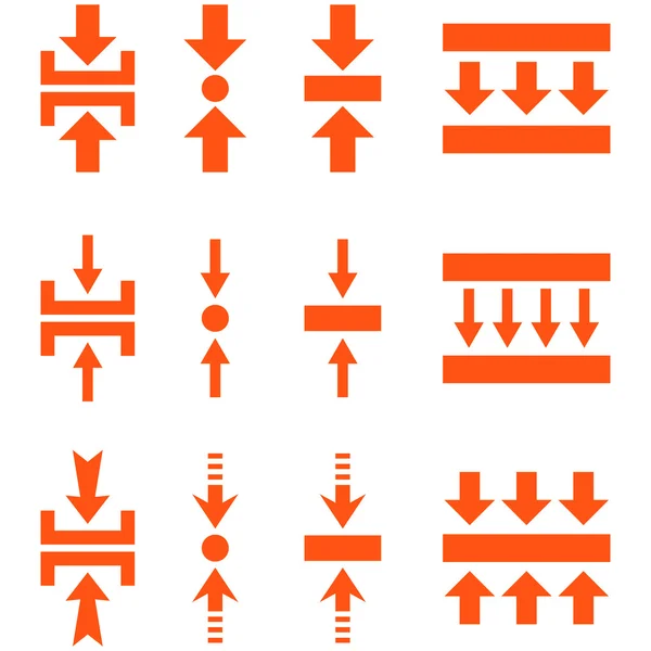 Druck vertikaler Vektor flaches Symbol gesetzt — Stockvektor