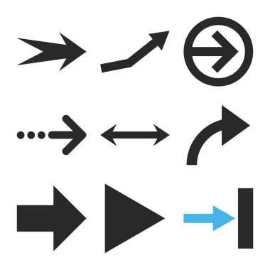 Yön okları düz Icon Set vektör