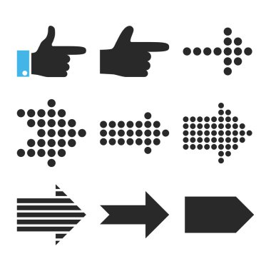 İşaretçiler değil düz Icon Set vektör
