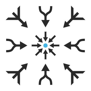 Oklar vektör düz Icon Set birleştirme