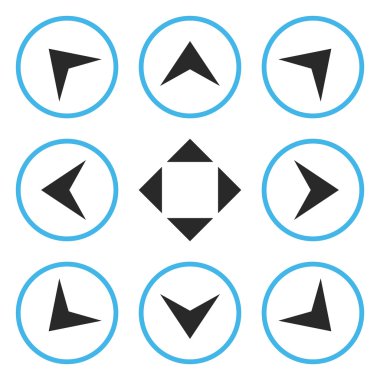 Daire içinde ok uçları vektör düz Icon Set