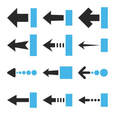 Sol vektör düz Icon Set çekmek