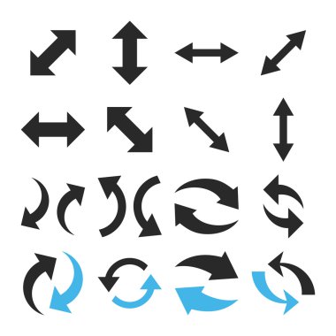 Exchange oklar düz Icon Set vektör