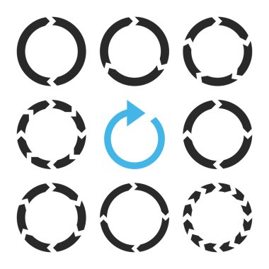 Rotasyon yönü vektör düz Icon Set