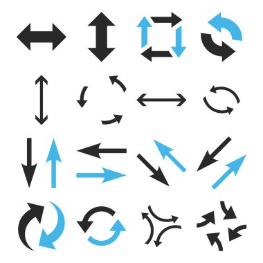 Exchange oklar düz Icon Set vektör