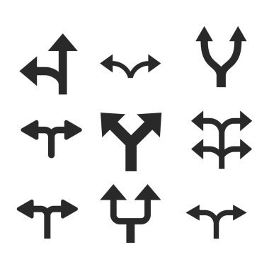 Oklar vektör düz Icon Set bölmek
