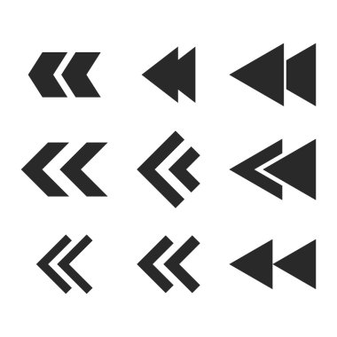 Sol yön vektör düz Icon Set