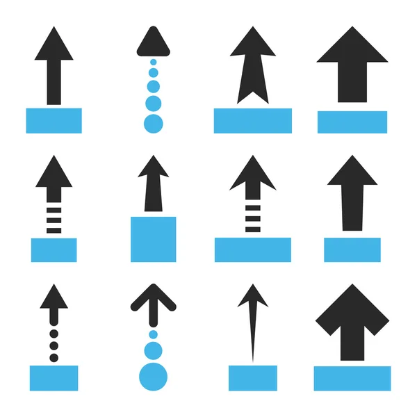 Optrekken van Vector platte Icon Set — Stockvector