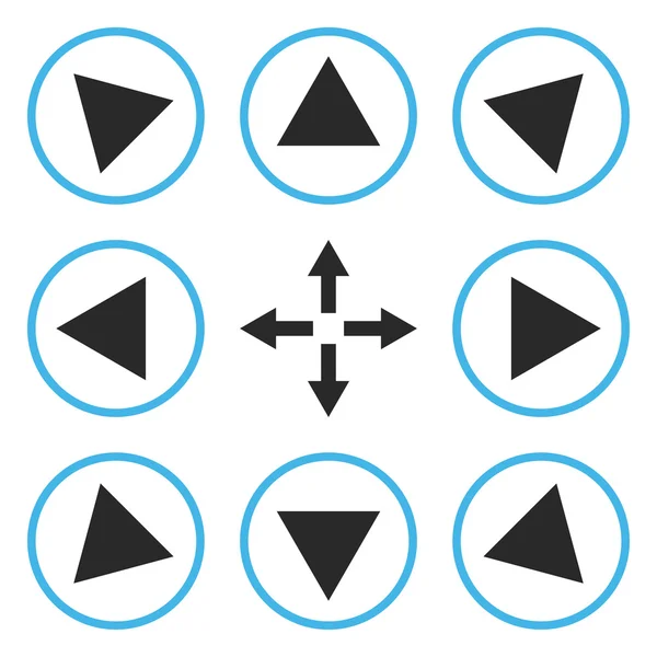 Omcirkelde richtingen Vector platte Icon Set — Stockvector