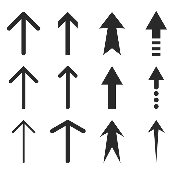 Nach oben Pfeile Vektor flaches Symbol gesetzt — Stockvektor